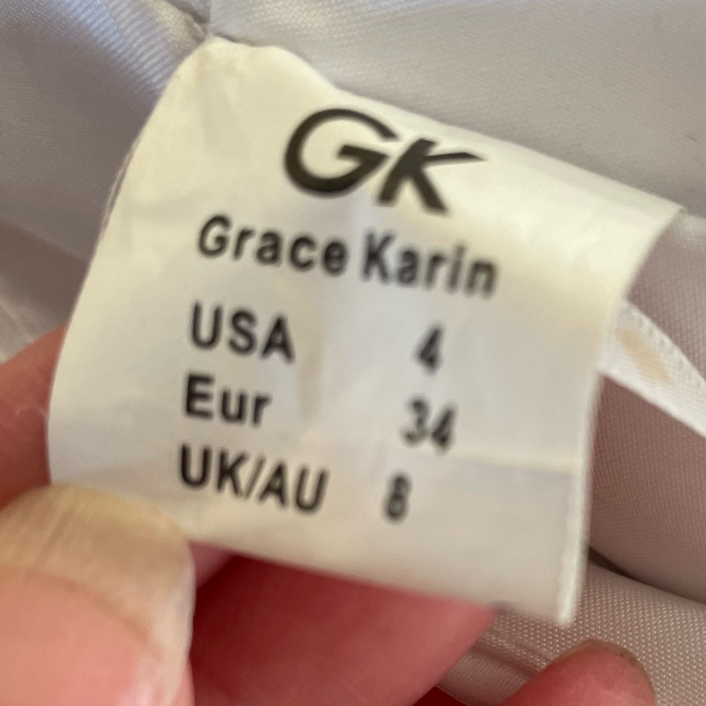 Grace Karin White Sleeveless Rhinestone and Embellished Fit & Flare Dress Size 4 - Picture 11 of 15